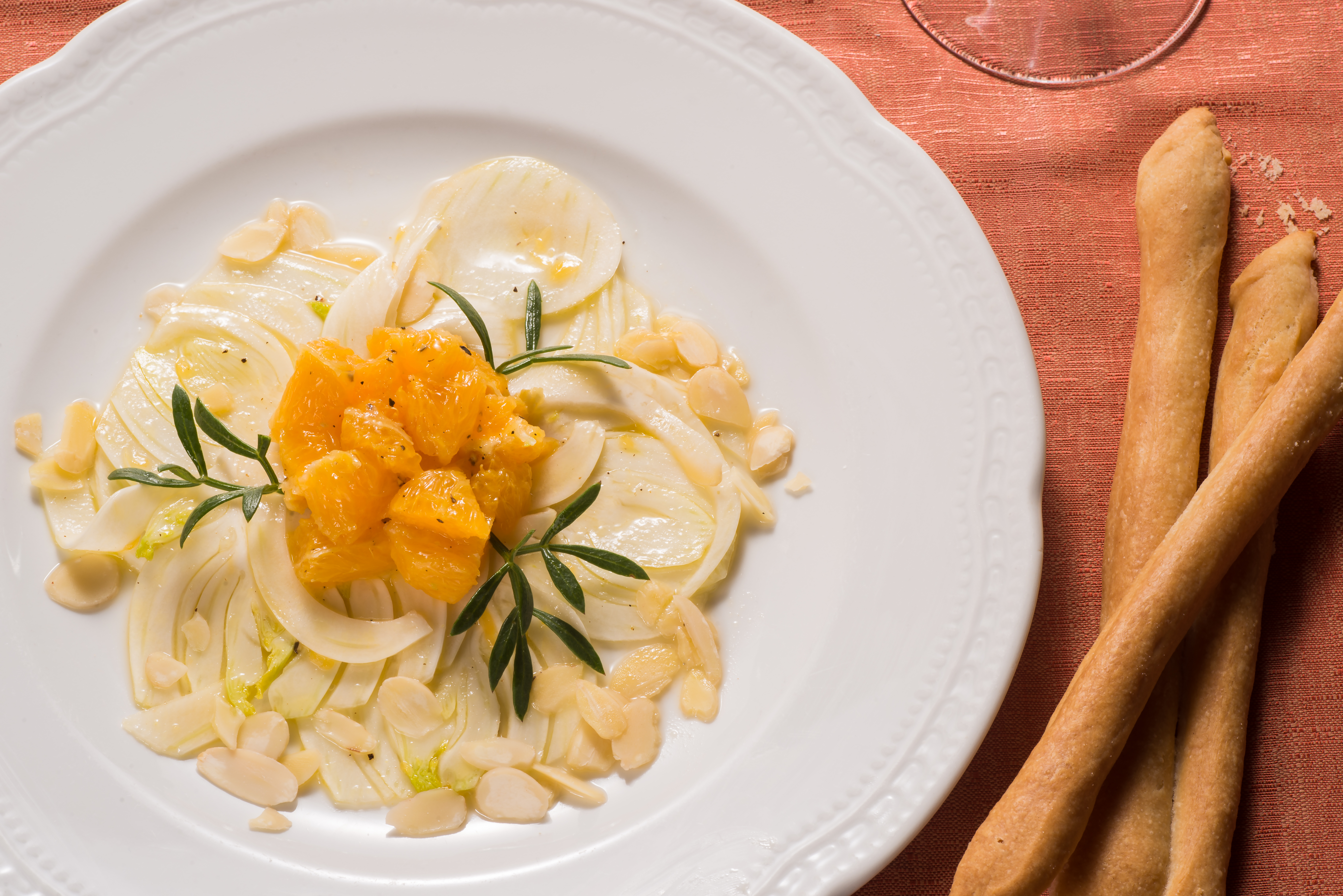 Insalata di finocchi, arance e mandorle