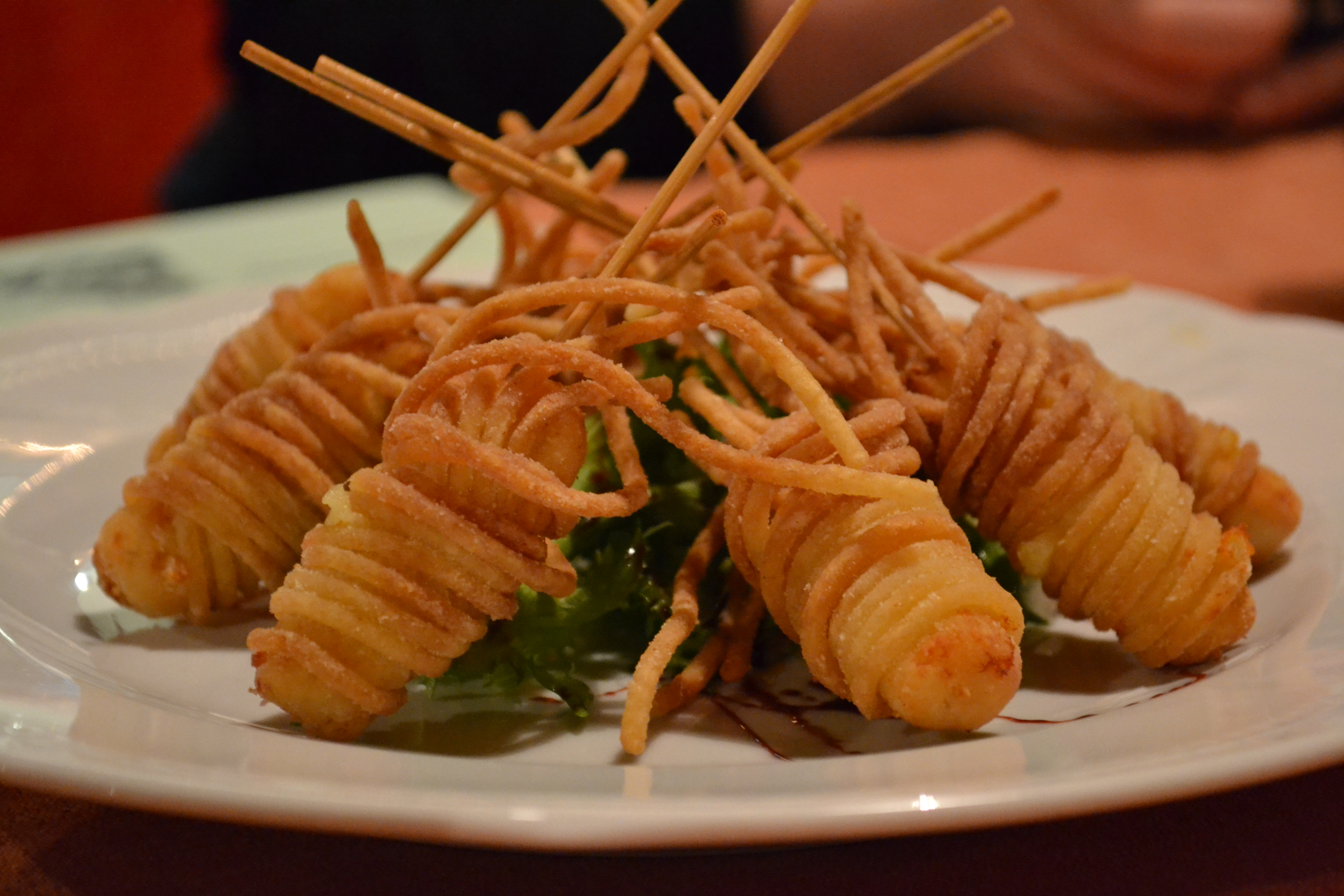 Spaghetti fritti con patate